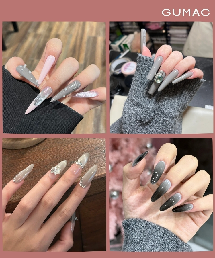 mau nail dai mau xam nhon thanh lich