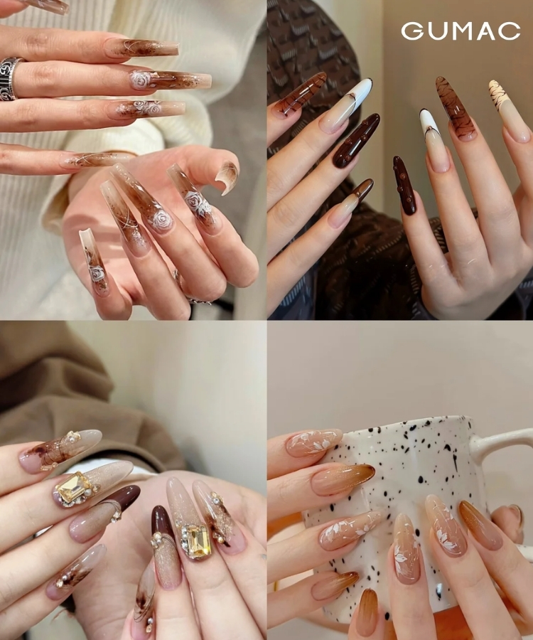 nail dai mau nau nhe nhang de thuong