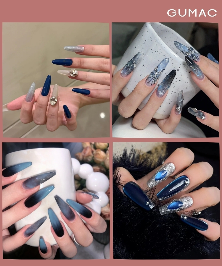 nail dai mau xanh nuoc bien thoi thuong