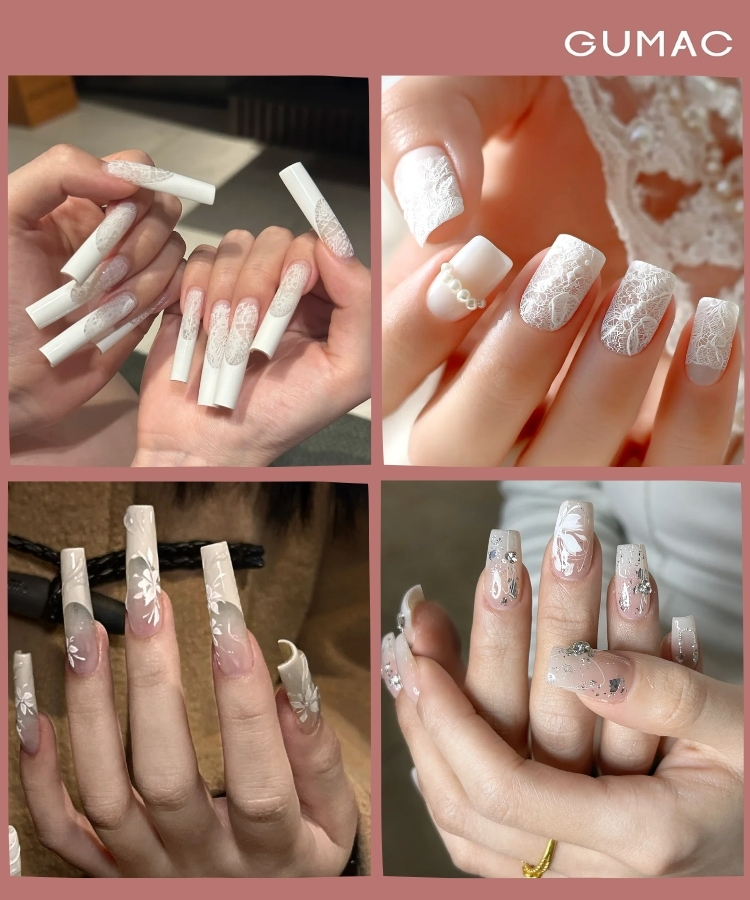 nail dai vuong hoa tiet mau trang tinh te