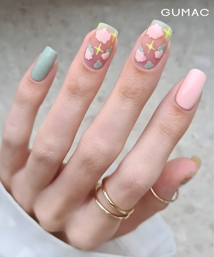 mau nail dam may tinh te