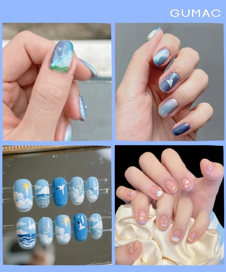 nail dam may ngan hoa tiet hoat hinh