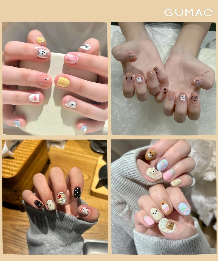 mau nail bot de thuong