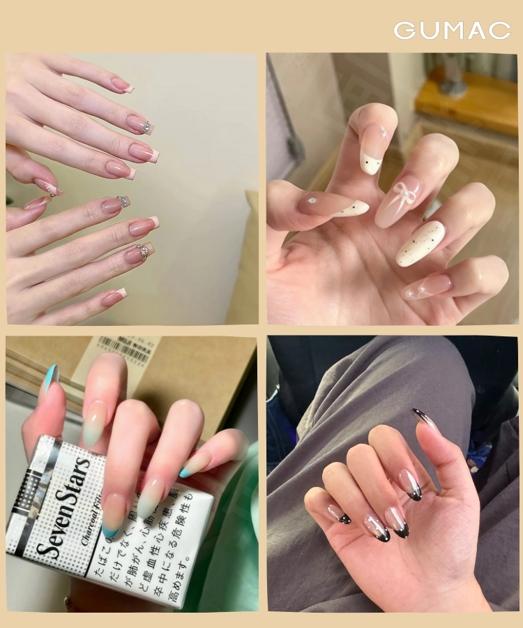 mau nail french thanh lich