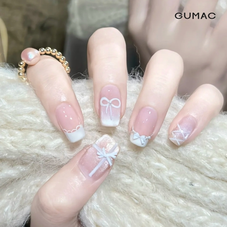 mau nail hong nhe nhang