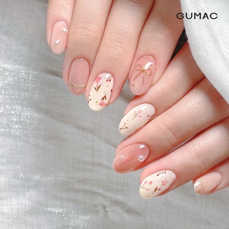 nail ve hoa don gian de thuong