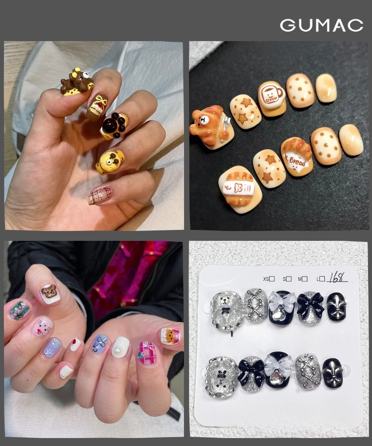 mau nail dinh charm gau