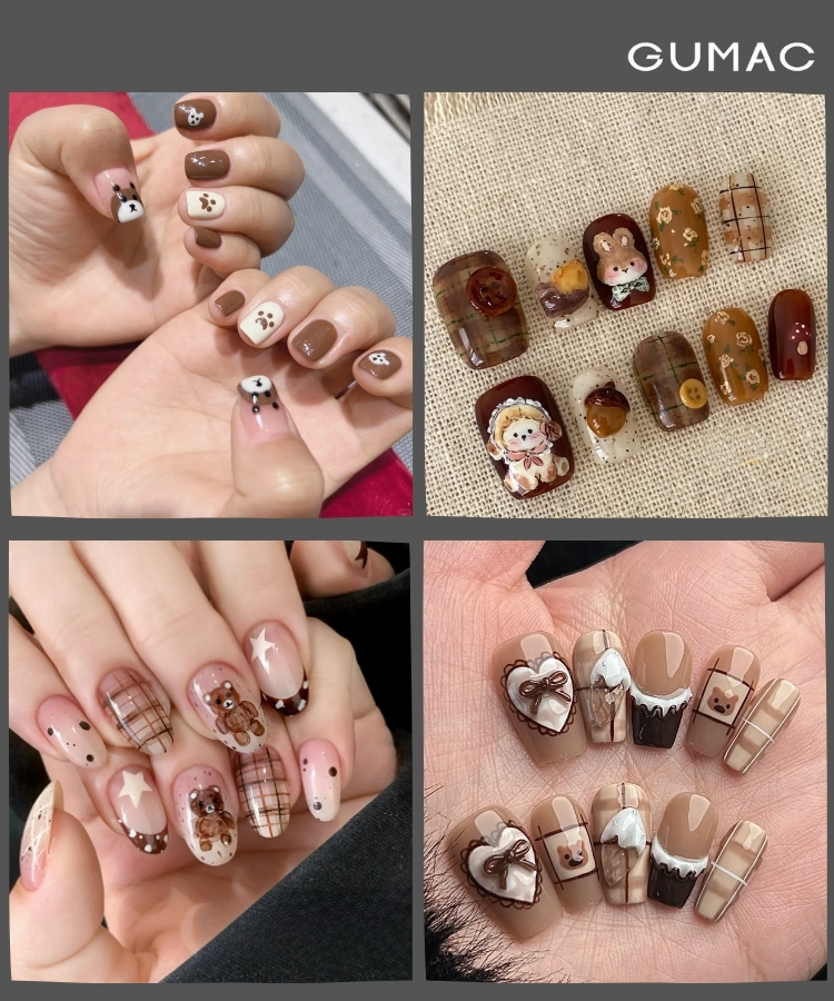 mau nail gau brown