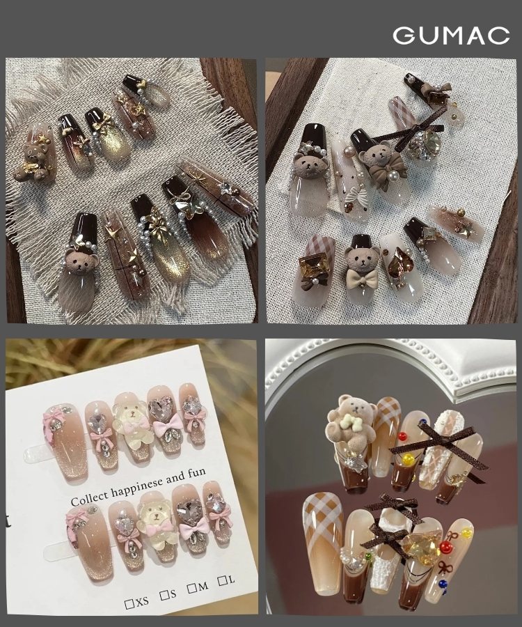 mau nail gau dinh da sang trong