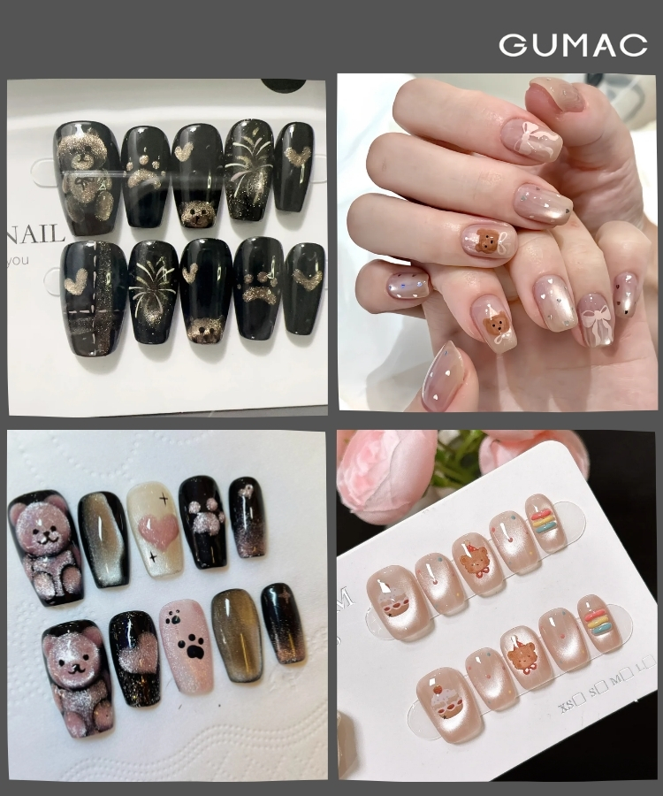 mau nail mat meo ve gau cute don gian