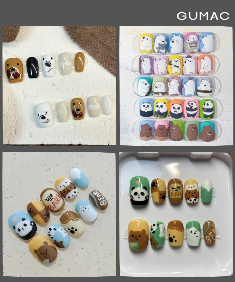 mau nail ve gau trong phim we bare bears