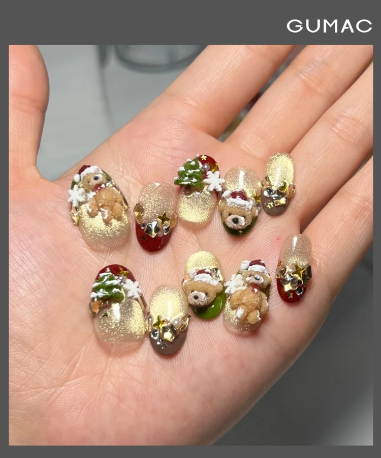 nail gau giang sinh cute