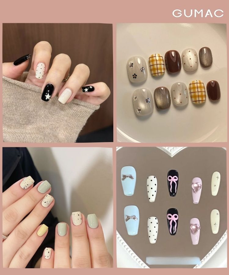 mau nail han quoc hoa tiet don de thuong