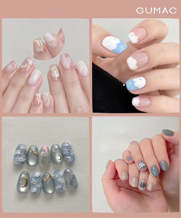 mau nail han quoc ve hinh dam may