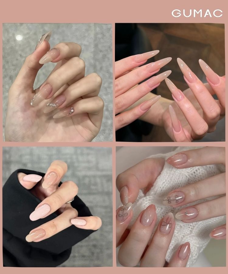 mau nail nude style han