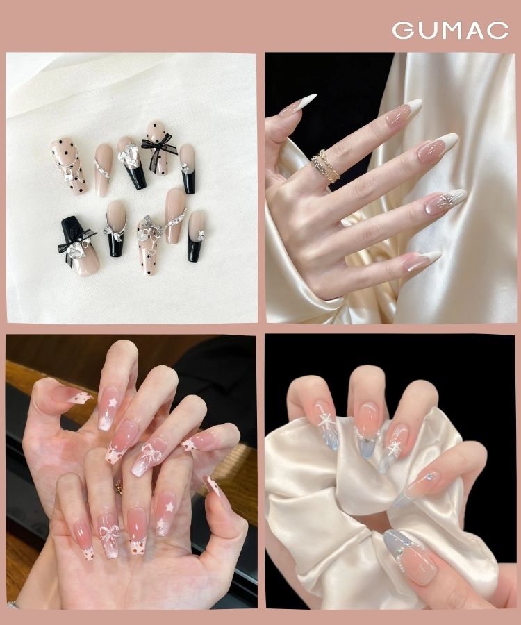 nail french dau mong style han tinh te