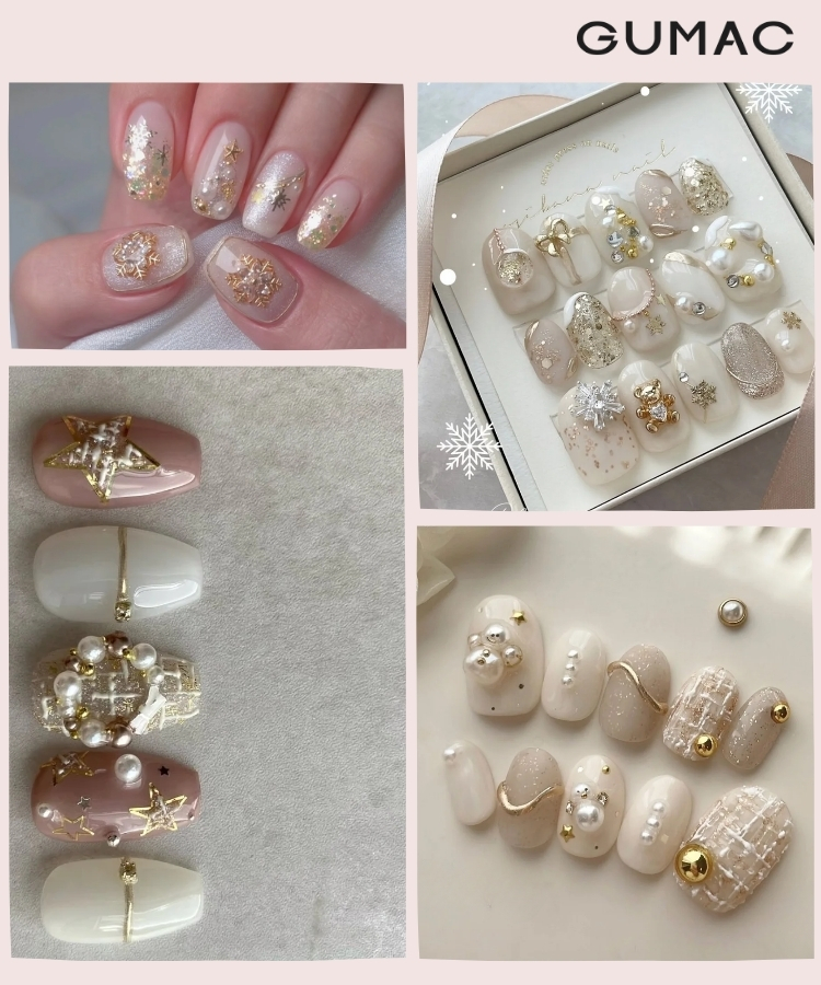 mau nail kim tuyen giang sinh lung linh