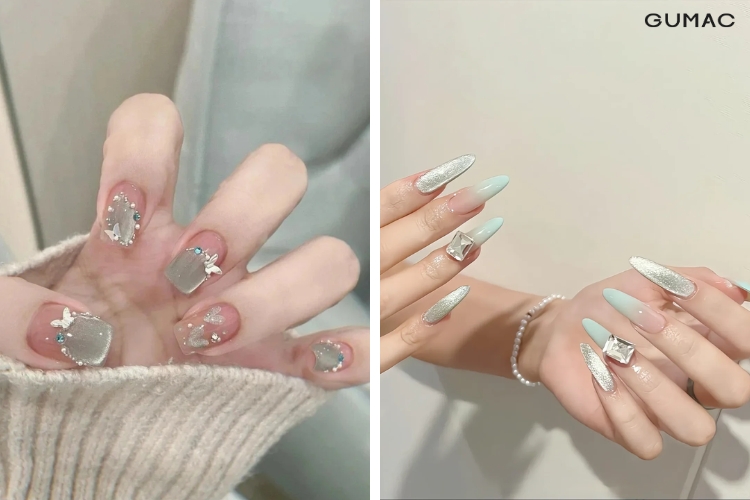 cac kieu mong tay mat meo xanh mint