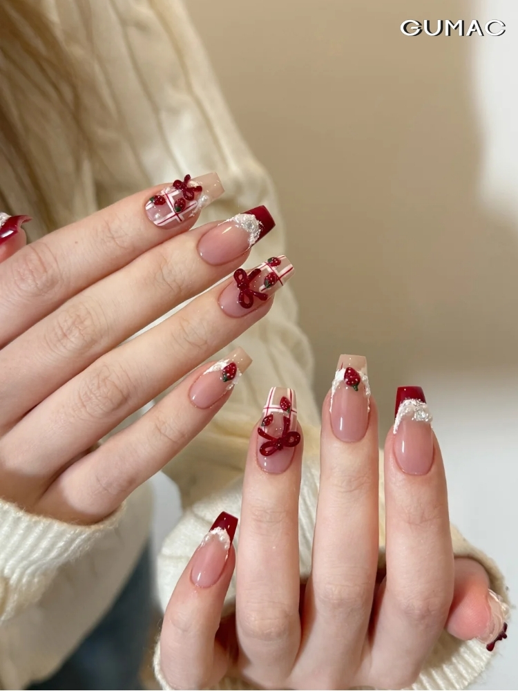 cac mau nail son dau mong giang sinh