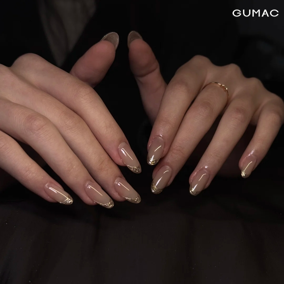 mau nail ke dau mong trang guong