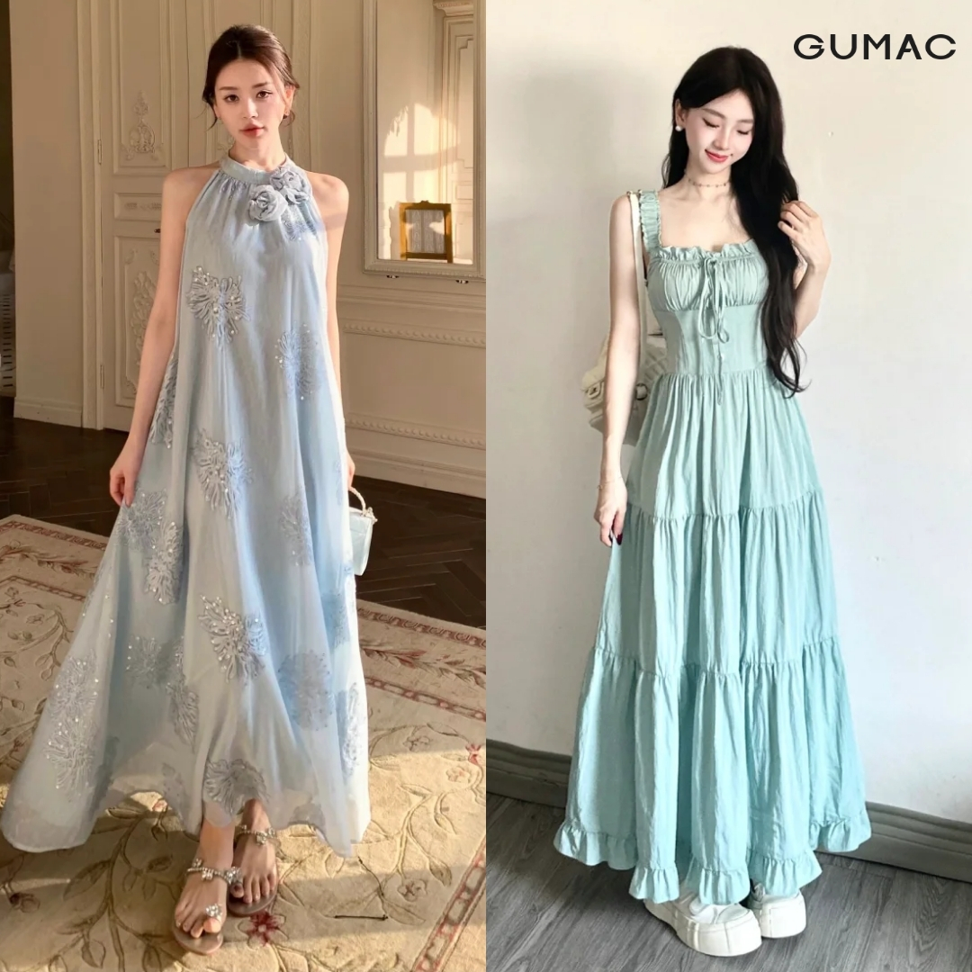 vay dam maxi phu hop nail french tip