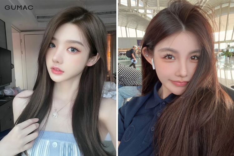 mau toc nu nau socola kem anh khoi