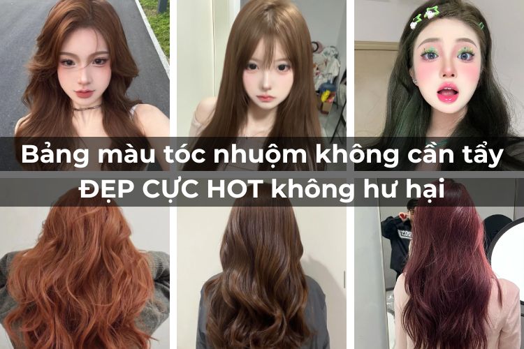 bang mau nhuom toc khong can tay cuc xinh va trendy hien nay