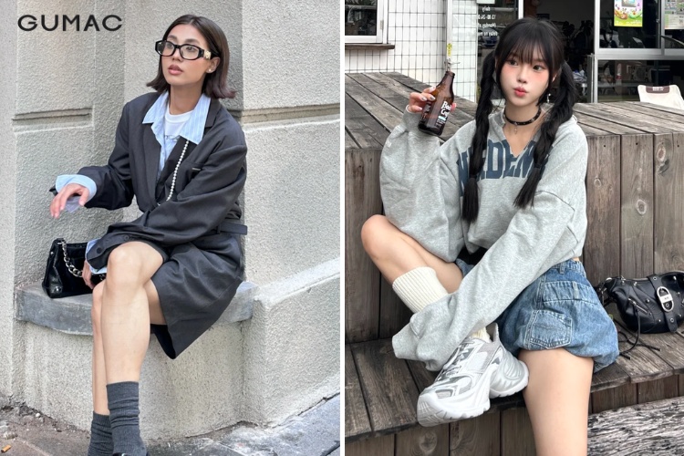 Màu xanh denim phối với xám