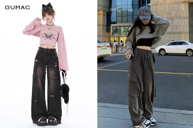 ao croptop form rong cung quan biker