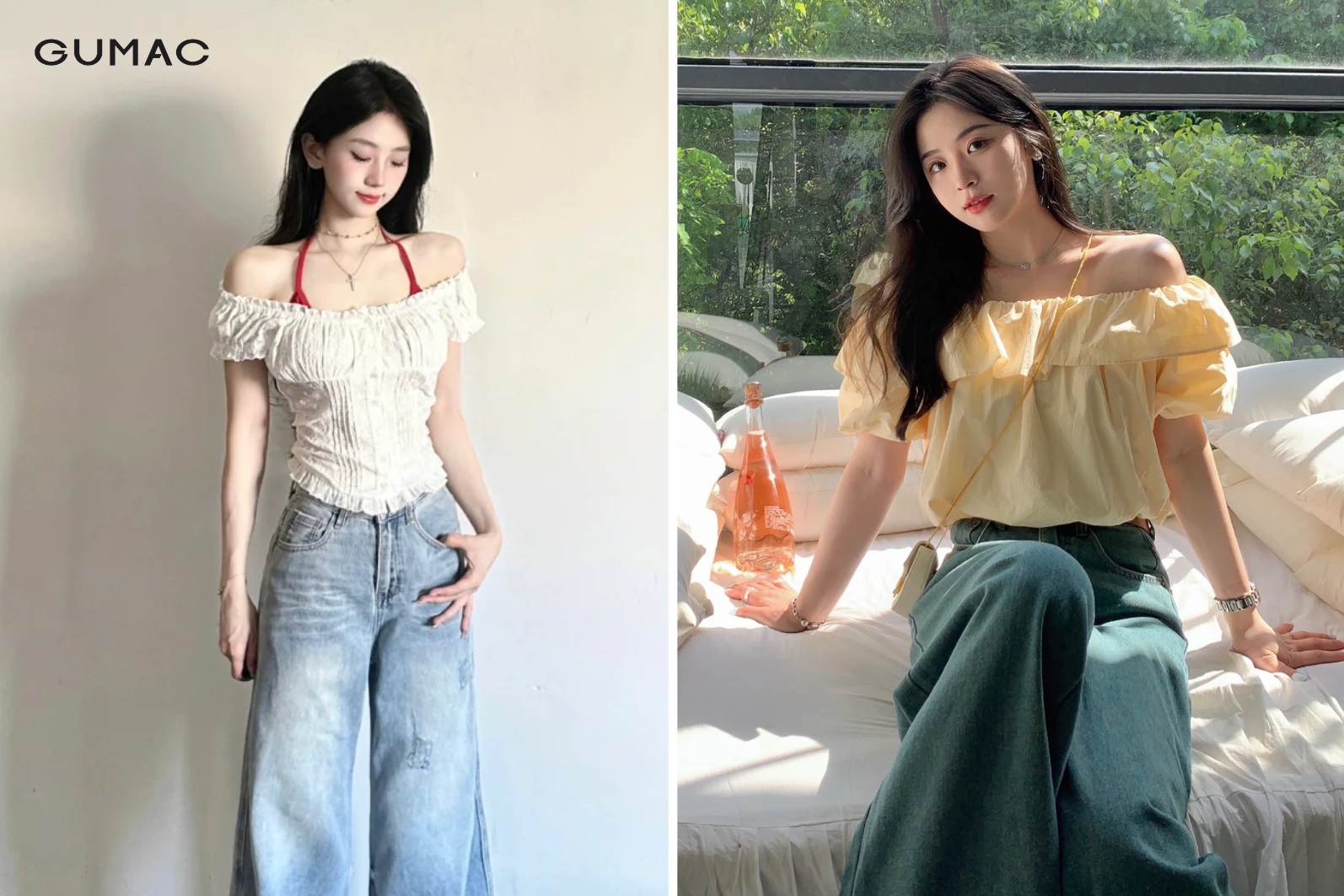 ao croptop form rong tre vai cung quan culottes
