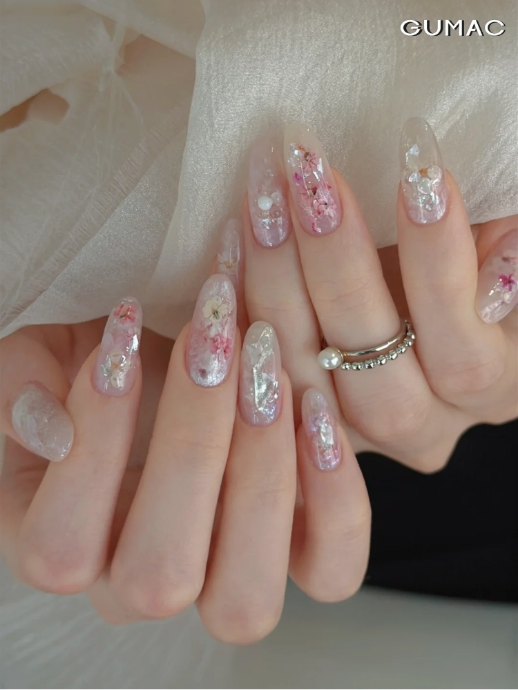 mau nail an hoa kho ket hop xa cu