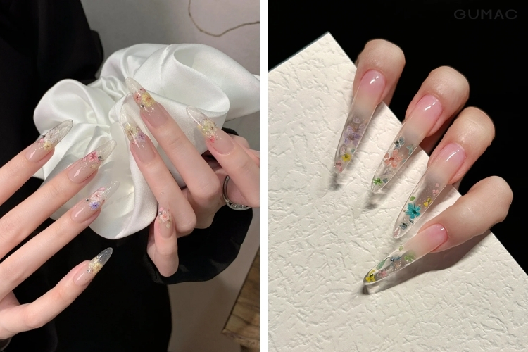 nail an hoa trong suot