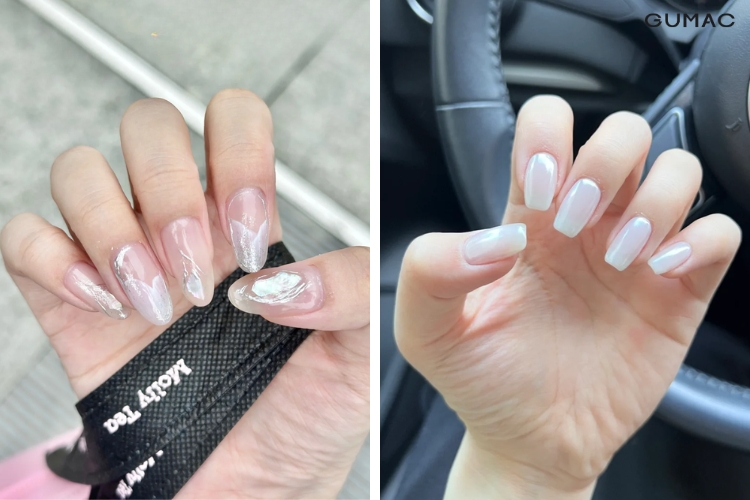 mau mong tay mau trang basic