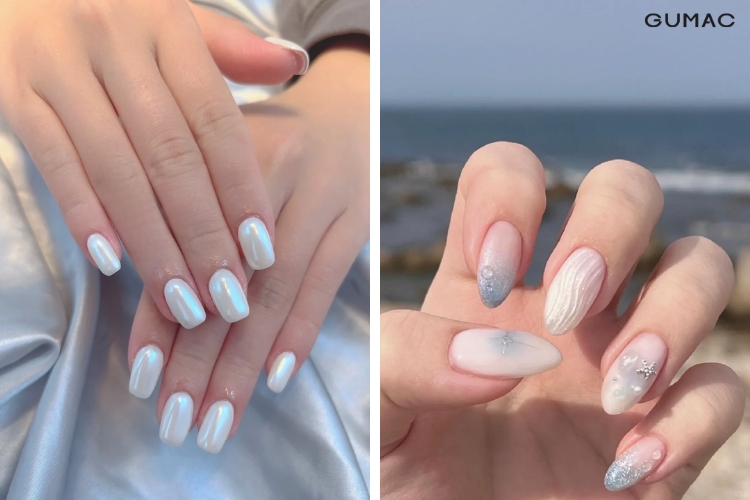 mau mong tay mau trang basic