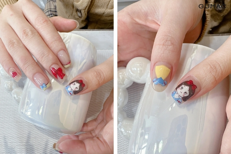 mau hoat hinh ve nail cong chua bach tuyet