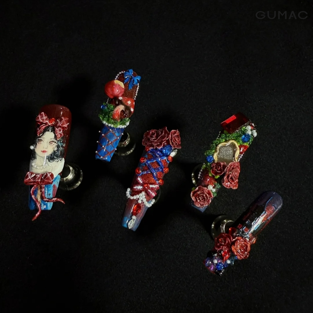 mau nail hinh bach tuyet va 7 chu lun