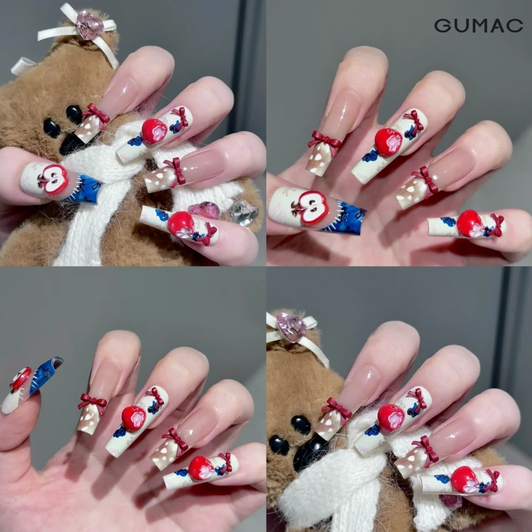 mau nail hoat hinh bach tuyet va 7 chu lun