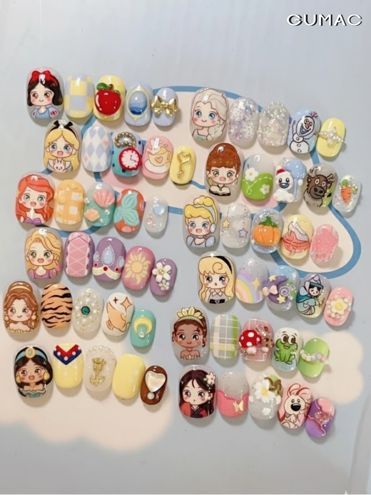 mau nail hoat hinh cong chua disney