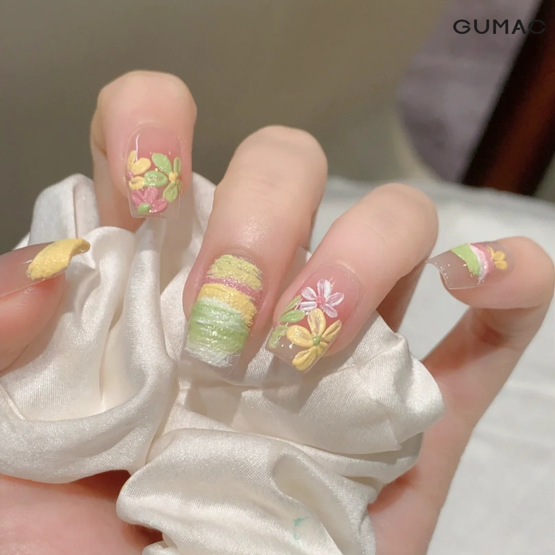 mau nail hoat hinh hoa tiet hoa cute