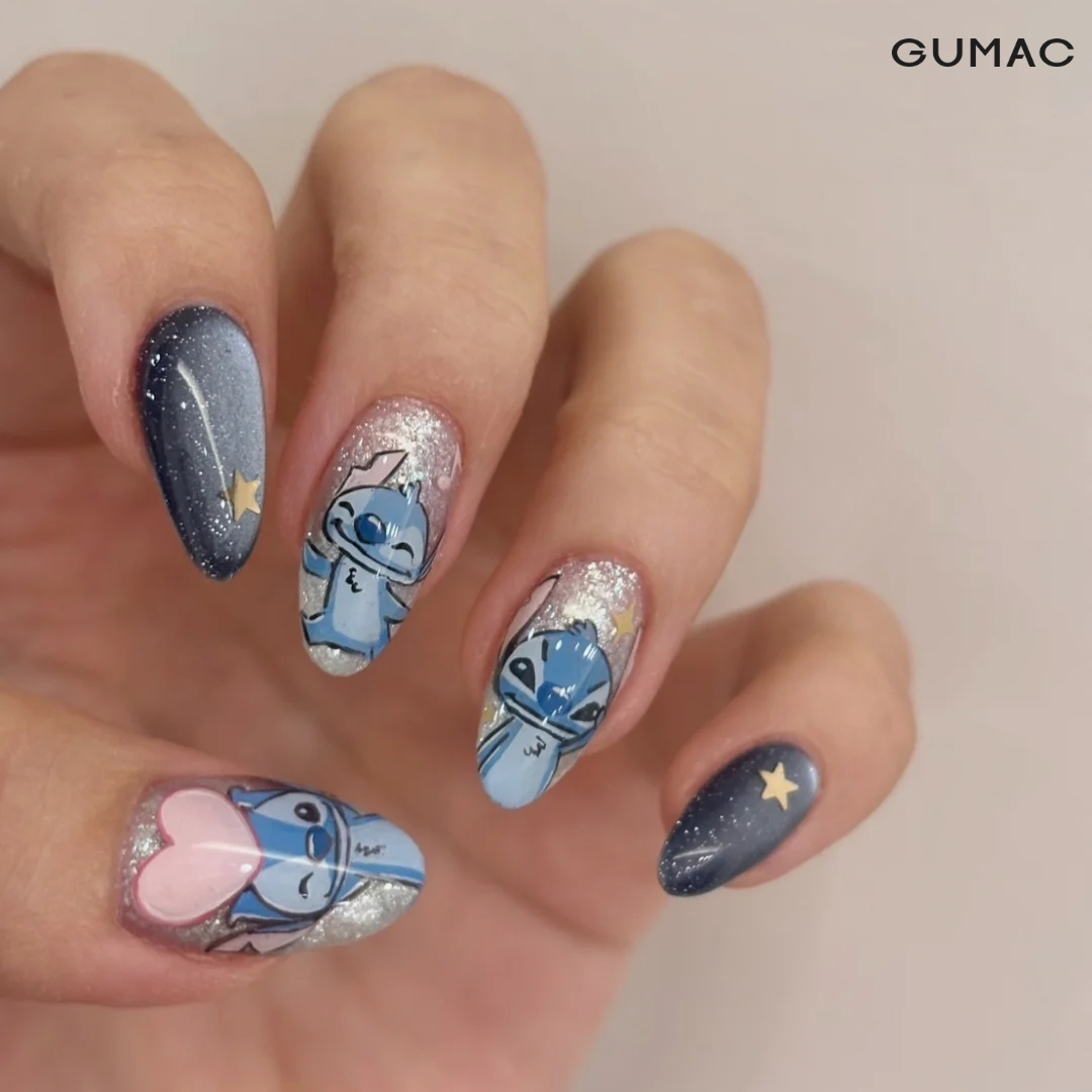 mau nail hoat hinh stitch tre trung va nghich ngom