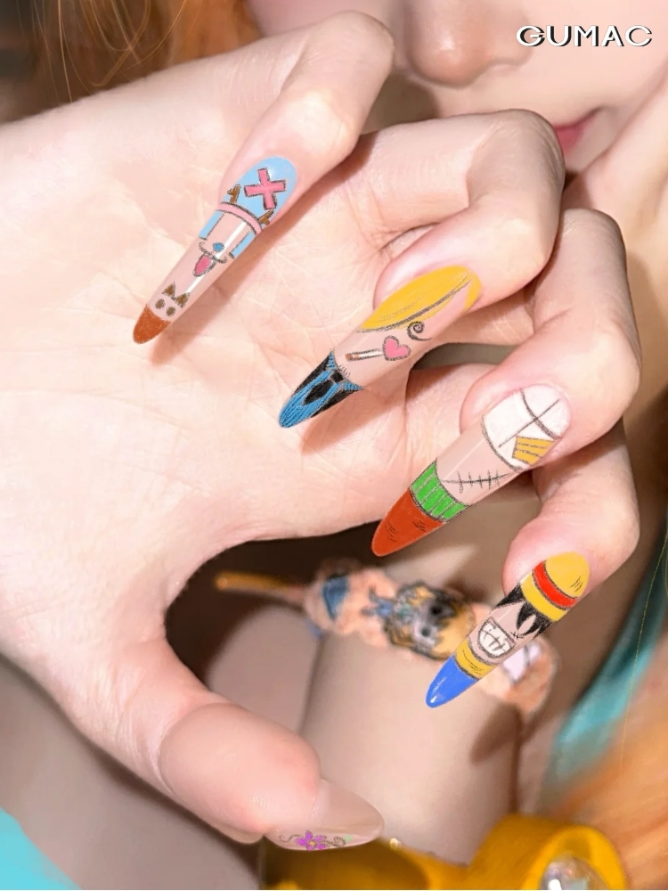 mau ve nail hoat hinh one piece