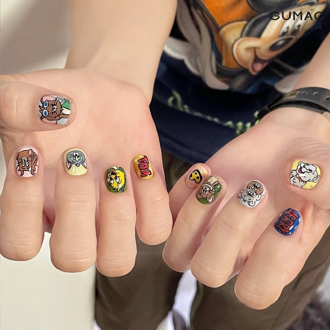 ve nail hoat hinh don gian tom va jerry