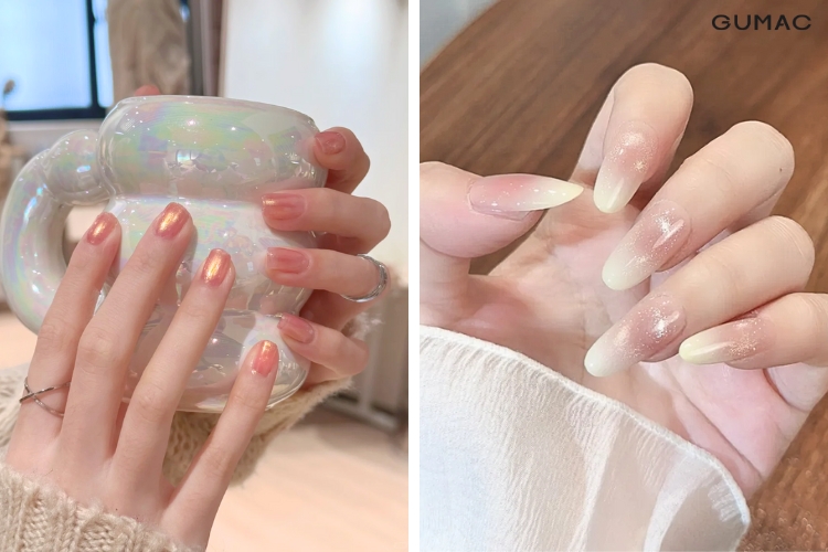 nail mau vang hong an tuong