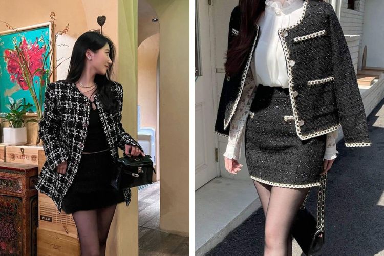 Set đồ sang chảnh với chất dạ tweed