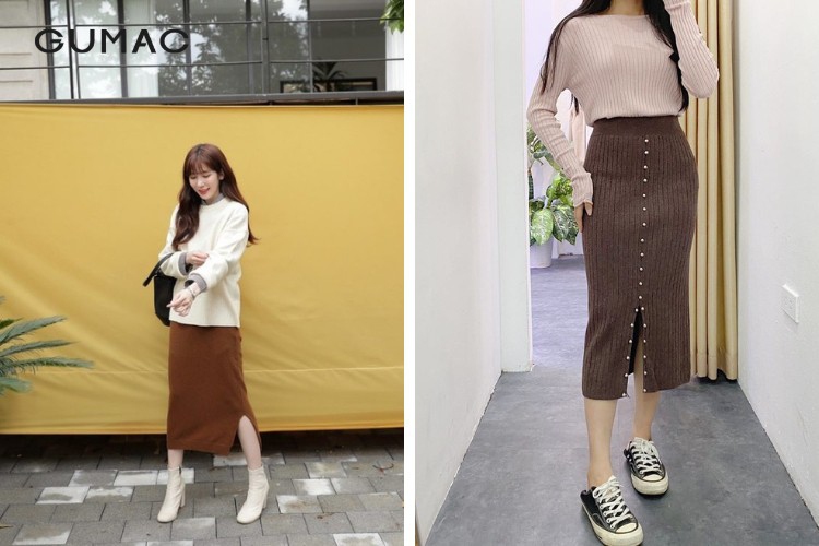 SẴN] chân váy len vạt chéo xẻ tà | Shopee Việt Nam