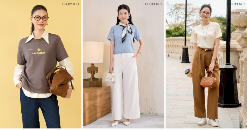 Phối áo phông basic quần tây ống rộng thoải mái tôn dáng