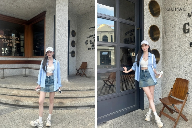 so mi phoi cung chan vay ngan denim