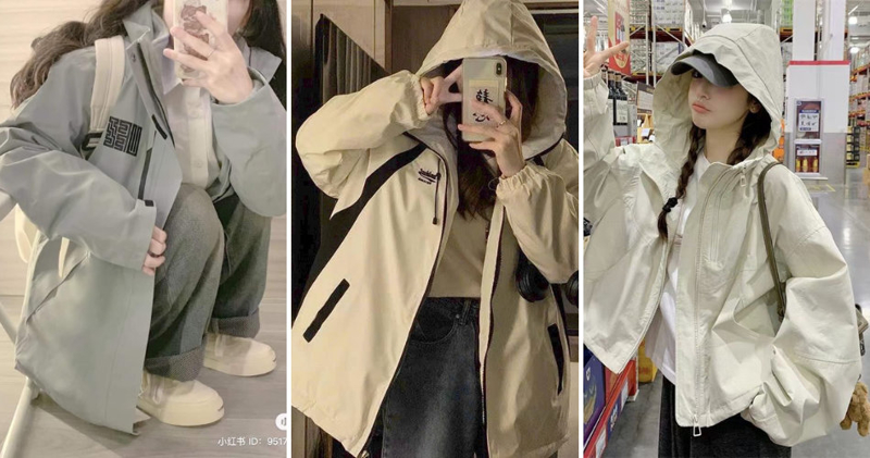 Áo sơ mi trắng kết hợp áo khoác dù mang lại vẻ khỏe khoắn