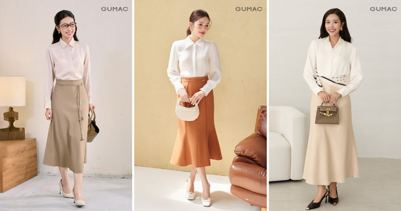 Sơ mi trắng mix cùng chân váy đuôi cá giúp nàng khoe vẻ đẹp đài các, uyển chuyển.