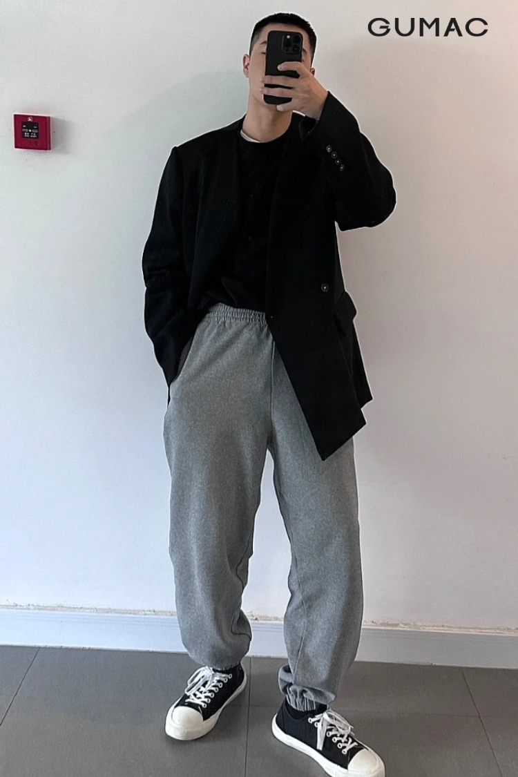 Kết hợp blazer nam + quần jogger (phong cách athleisure)